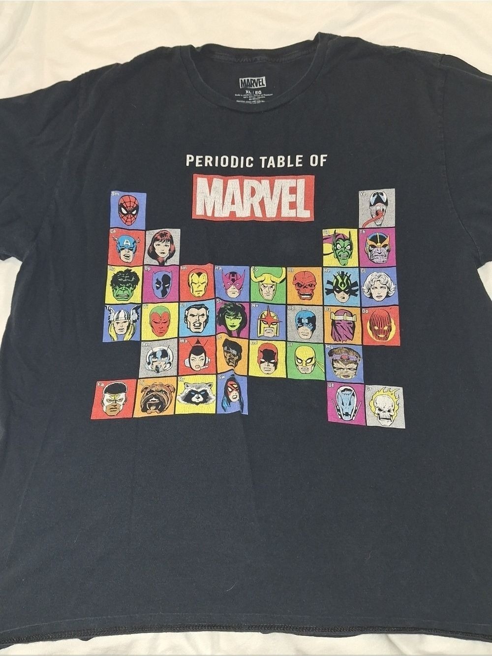 Marvel Periodic Table Graphic T Shirt XL